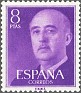 Spain 1955 General Franco 8 Ptas Violet Edifil 1162. Spain 1955 1162 Franco. Uploaded by susofe